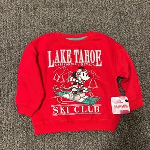 Brand new! Disney Minnie Mouse Lake Tahoe Ski Club Sweatshirt